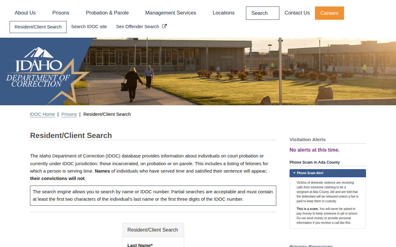 IDOC name and number search with scope and update notice